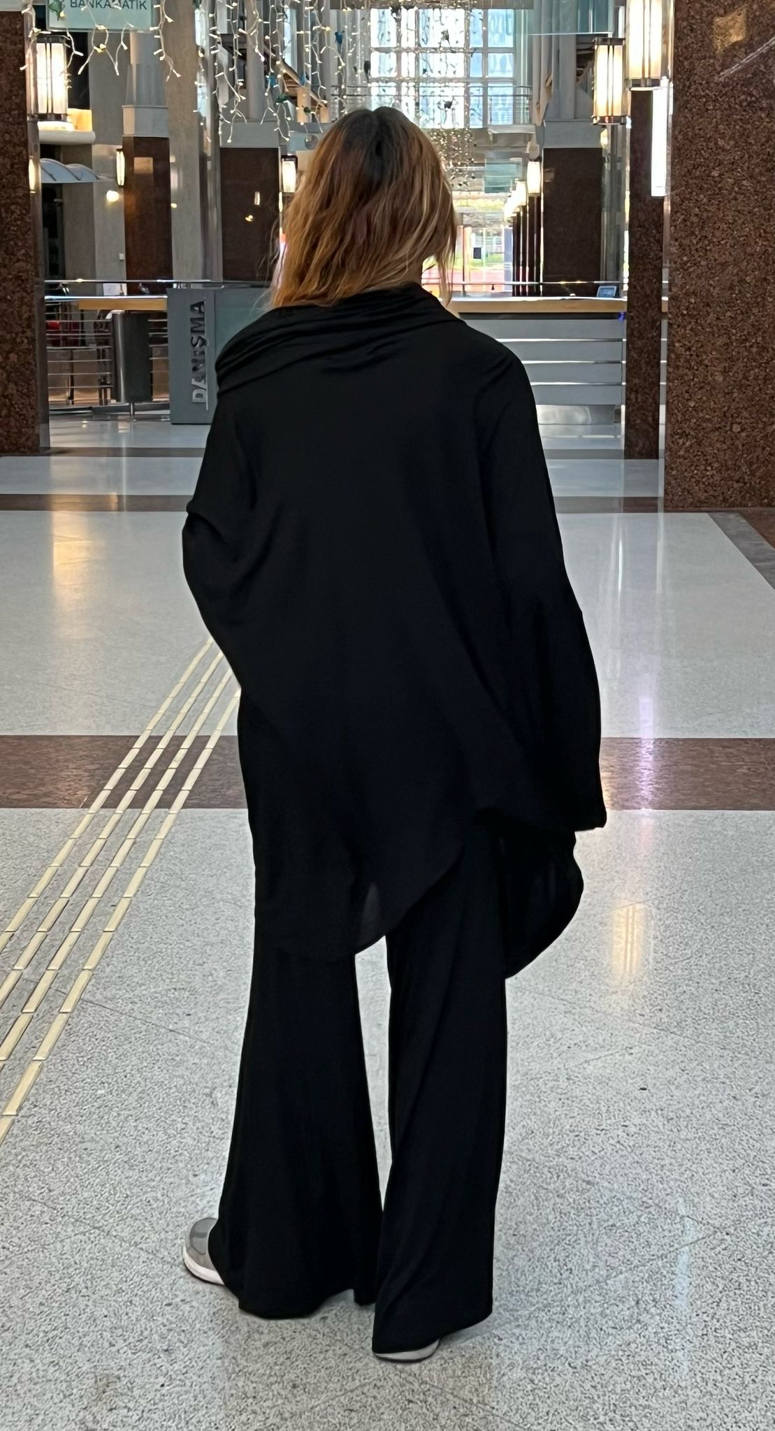 Siyah Ring Viskon Bol Örme Tunik