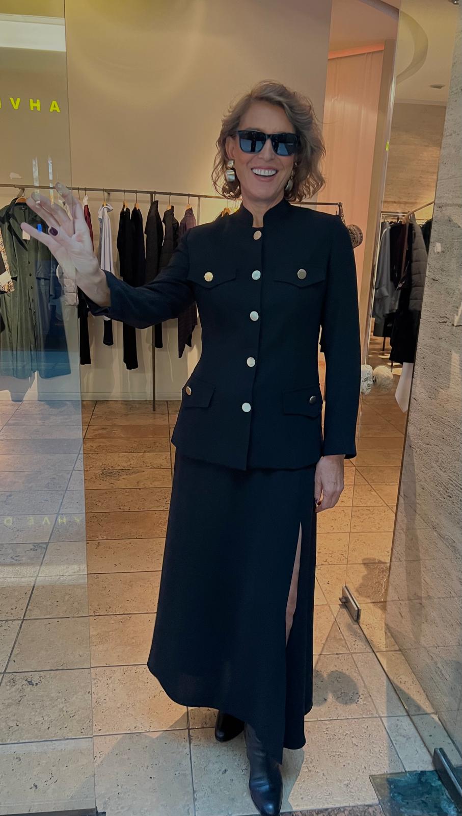 Siyah Safari Krep Ceket