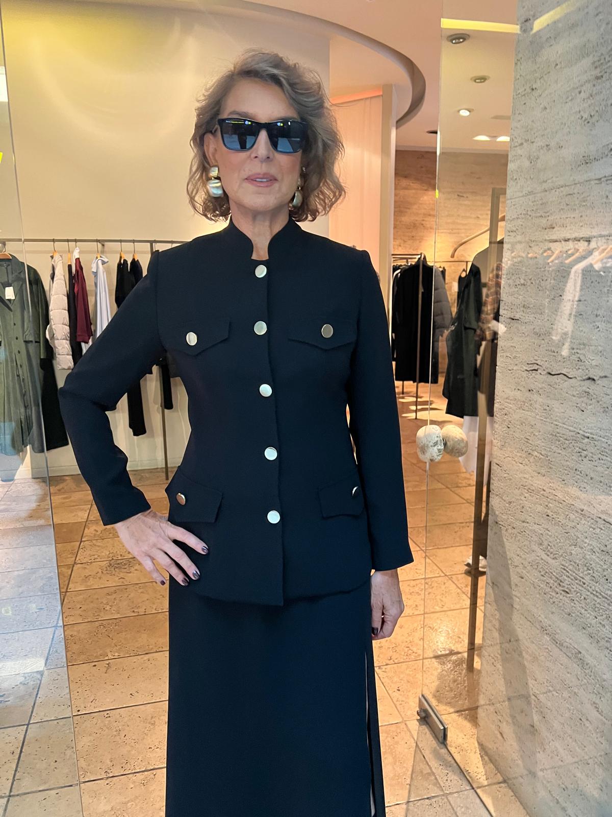 Siyah Safari Krep Ceket