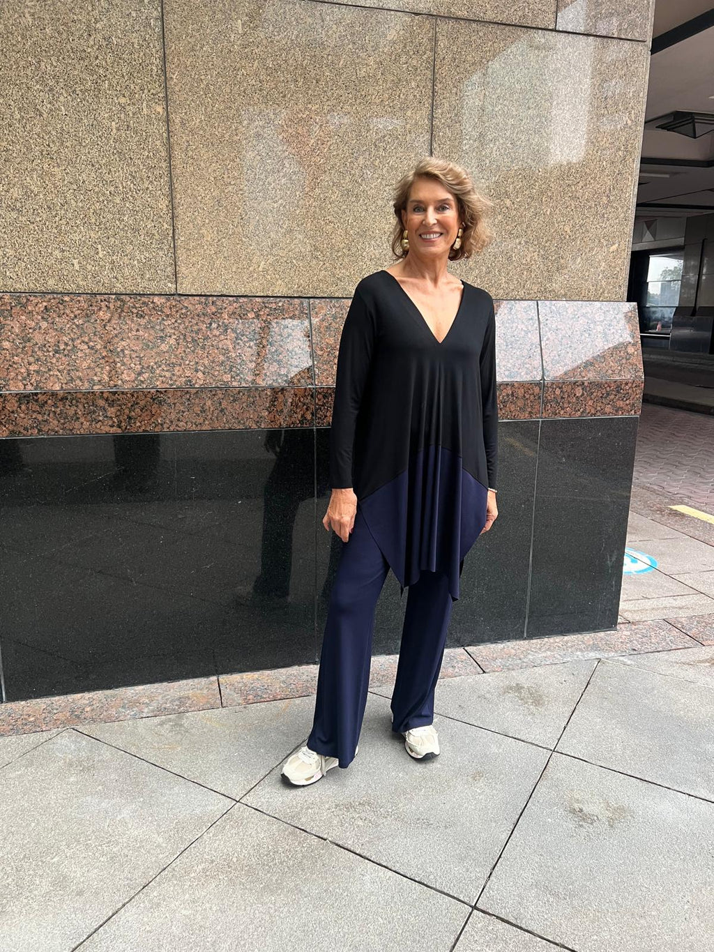 Lacivert Örme Beli Lastikli Pantolon