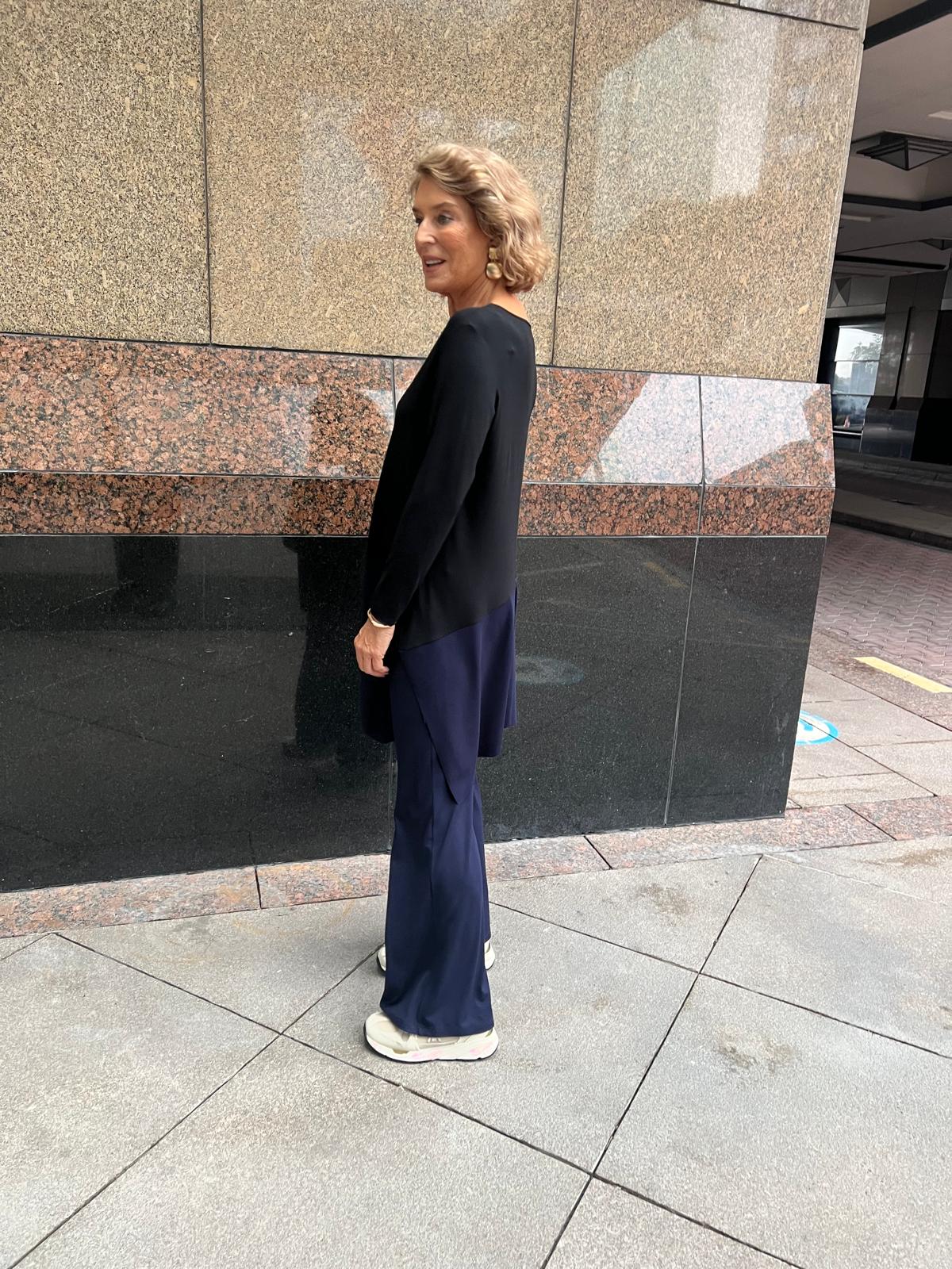 Lacivert Örme Beli Lastikli Pantolon