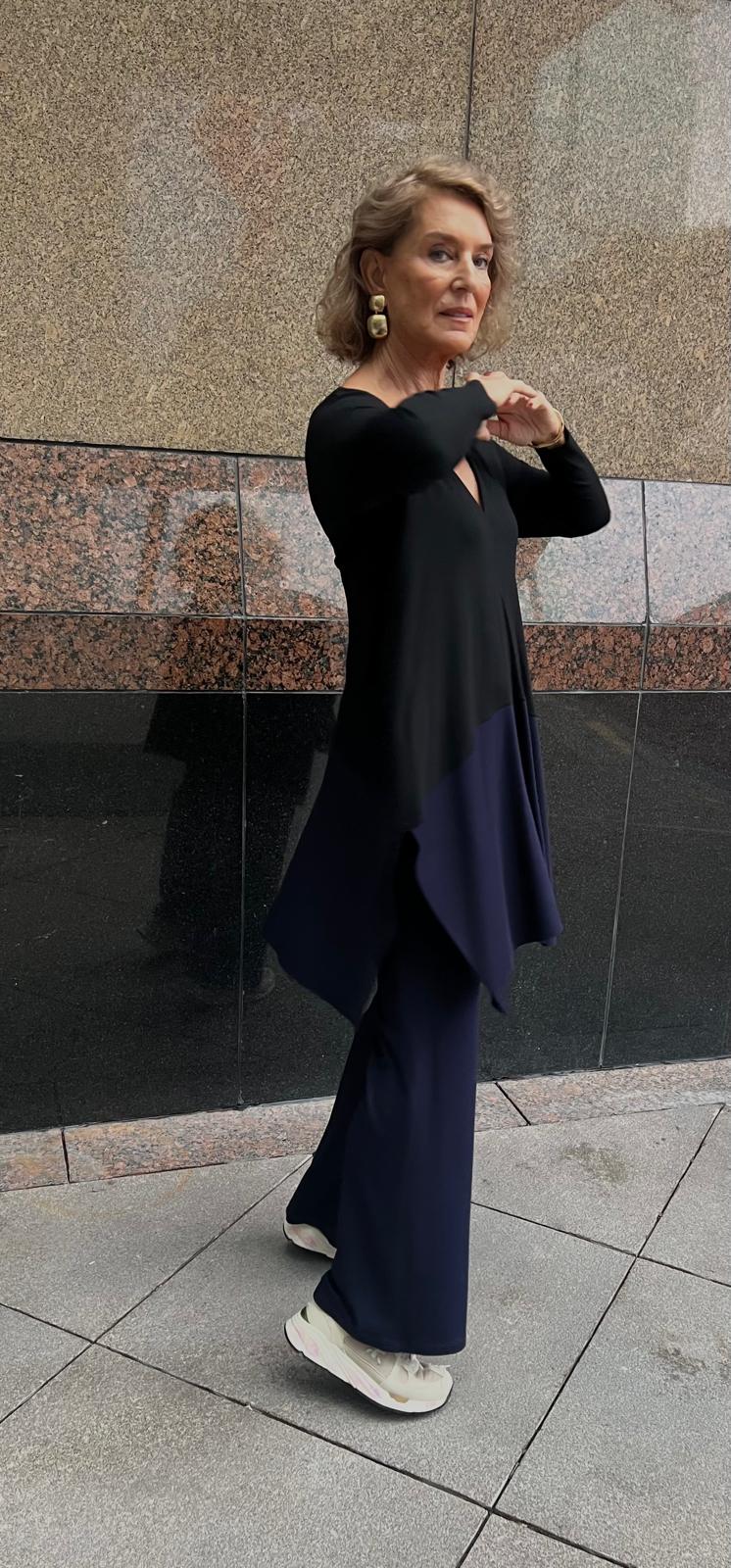 Lacivert Örme Beli Lastikli Pantolon