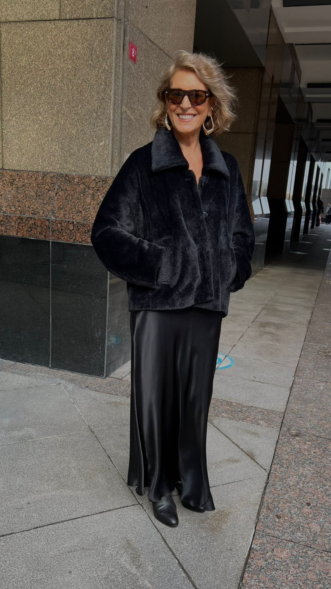 Siyah Mos Kürklü Rahat Hafif Ceket