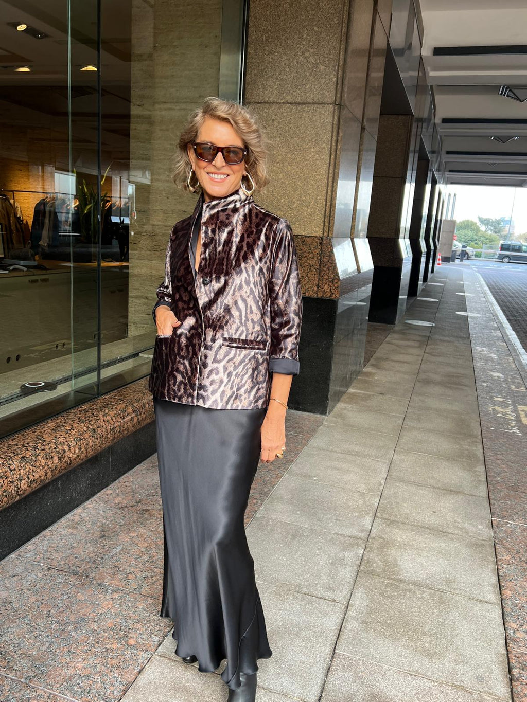 Safari Desen Kadife Dik Yaka Ceket