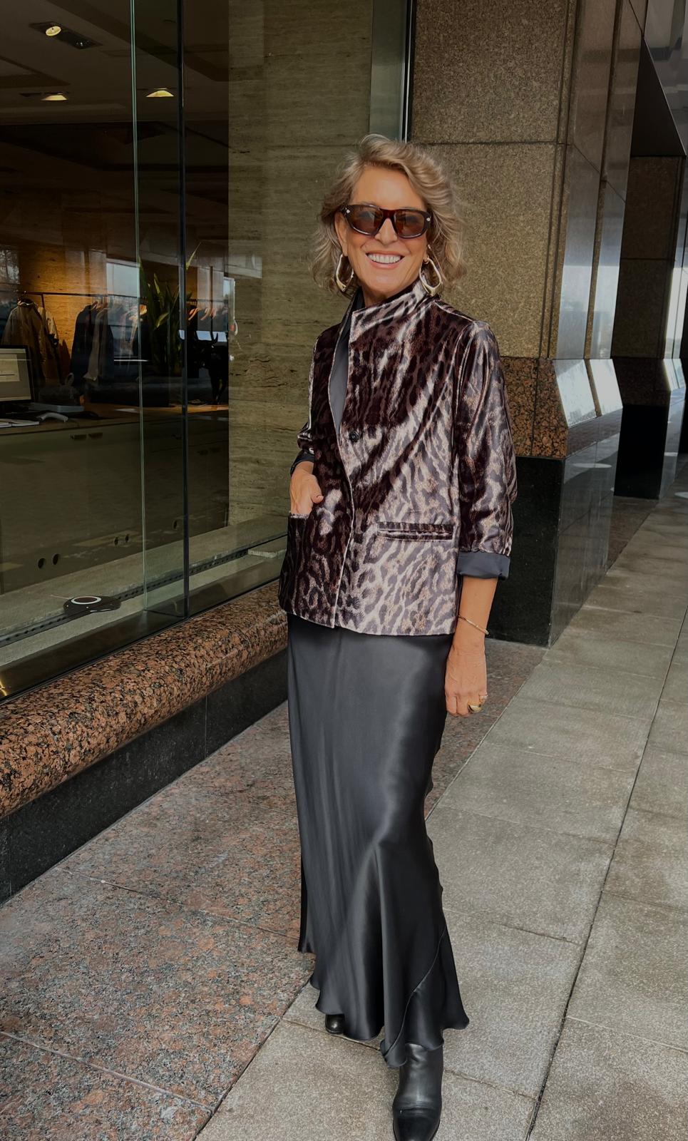 Safari Desen Kadife Dik Yaka Ceket