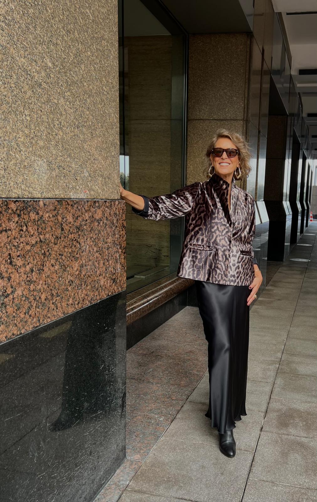 Safari Desen Kadife Dik Yaka Ceket