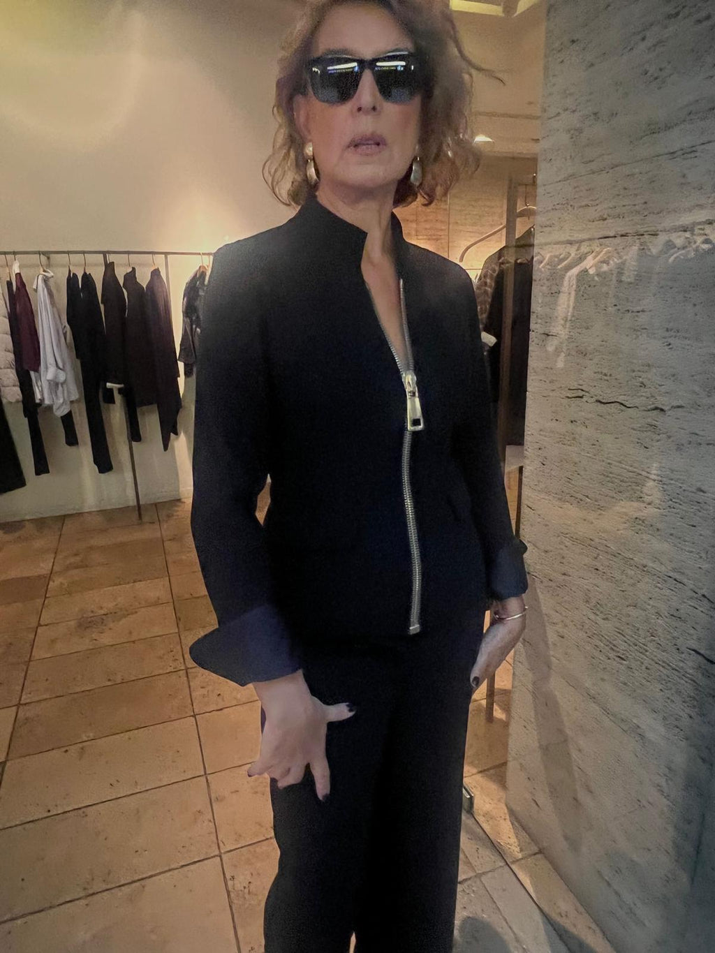 Siyah Dar Kalıp Orj Fermuarlı Kalın Şık Ceket