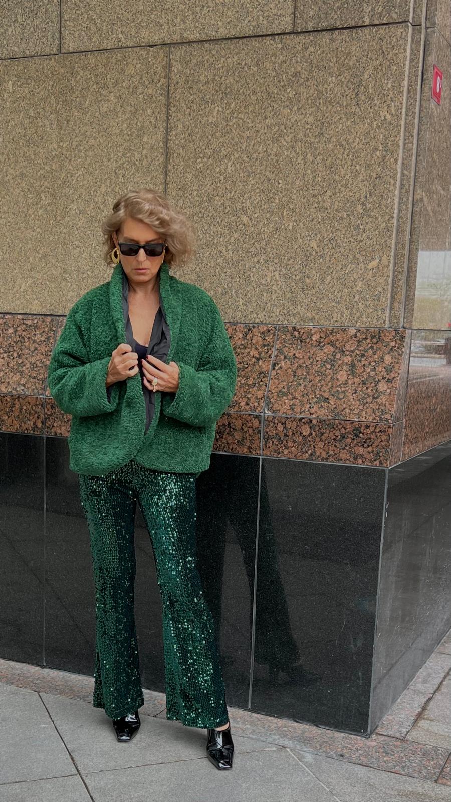 Yeşil Rahat Kalıp İçi Tafta Astarlı Kısa Martin Kap