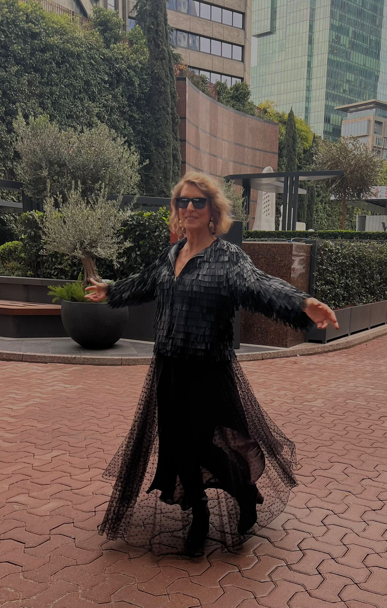 Siyah Puantiyeli Beli Lastikli Astarlı Tül Etek