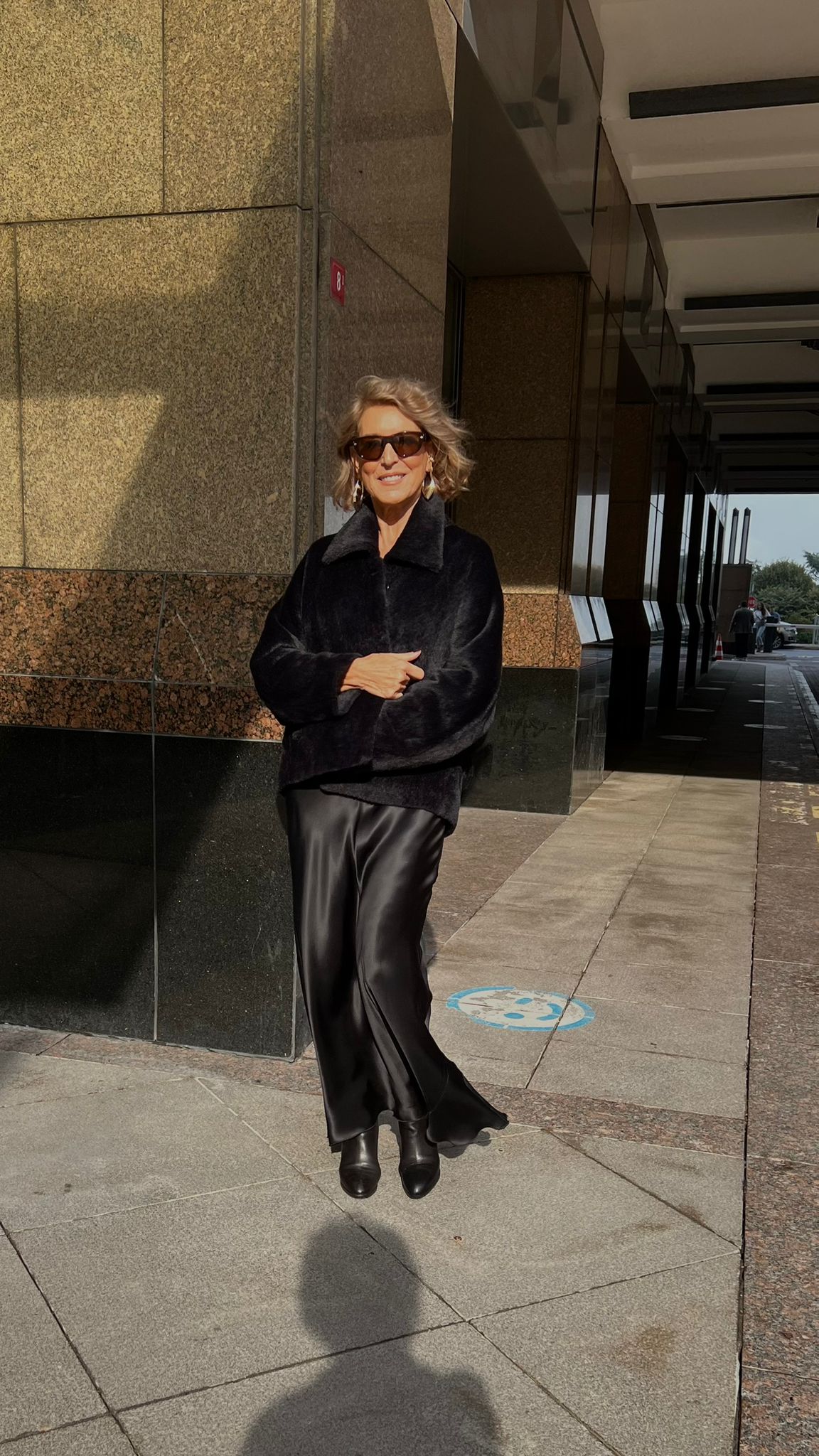 Siyah Mos Kürklü Rahat Hafif Ceket