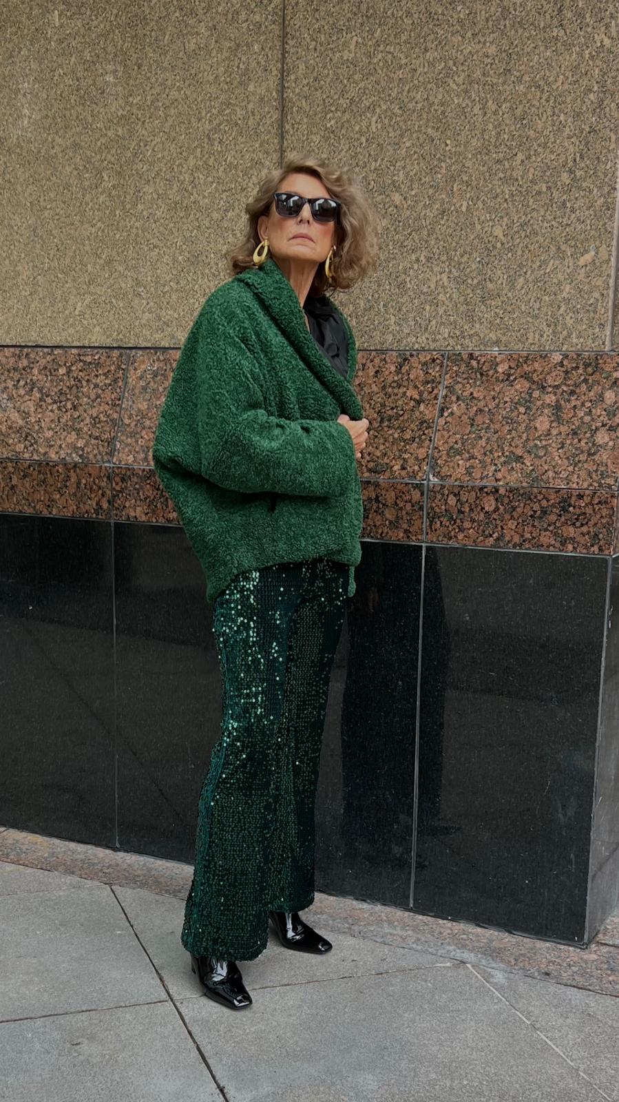 Yeşil Rahat Kalıp İçi Tafta Astarlı Kısa Martin Kap